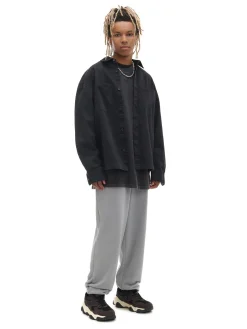 Best Szare spodnie dresowe joggery basic Spodnie