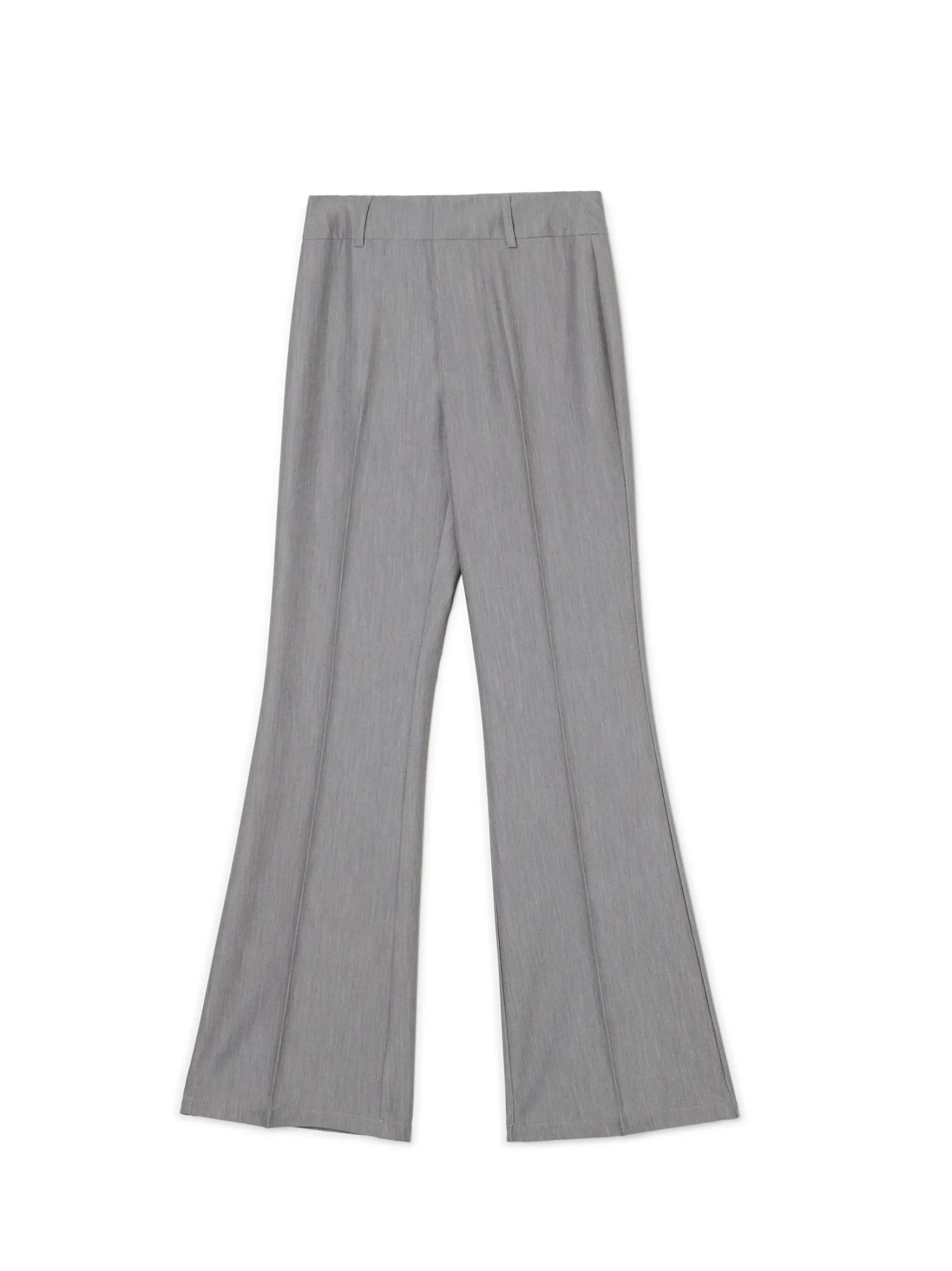 New Szare spodnie flare w kant Spodnie