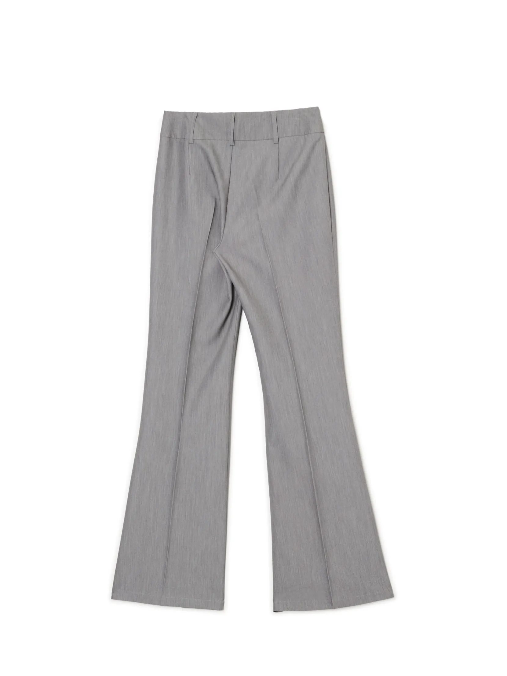New Szare spodnie flare w kant Spodnie