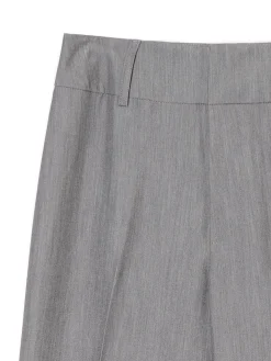 New Szare spodnie flare w kant Spodnie