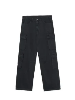 Fashion Szare spodnie loose z kieszeniami cargo Spodnie