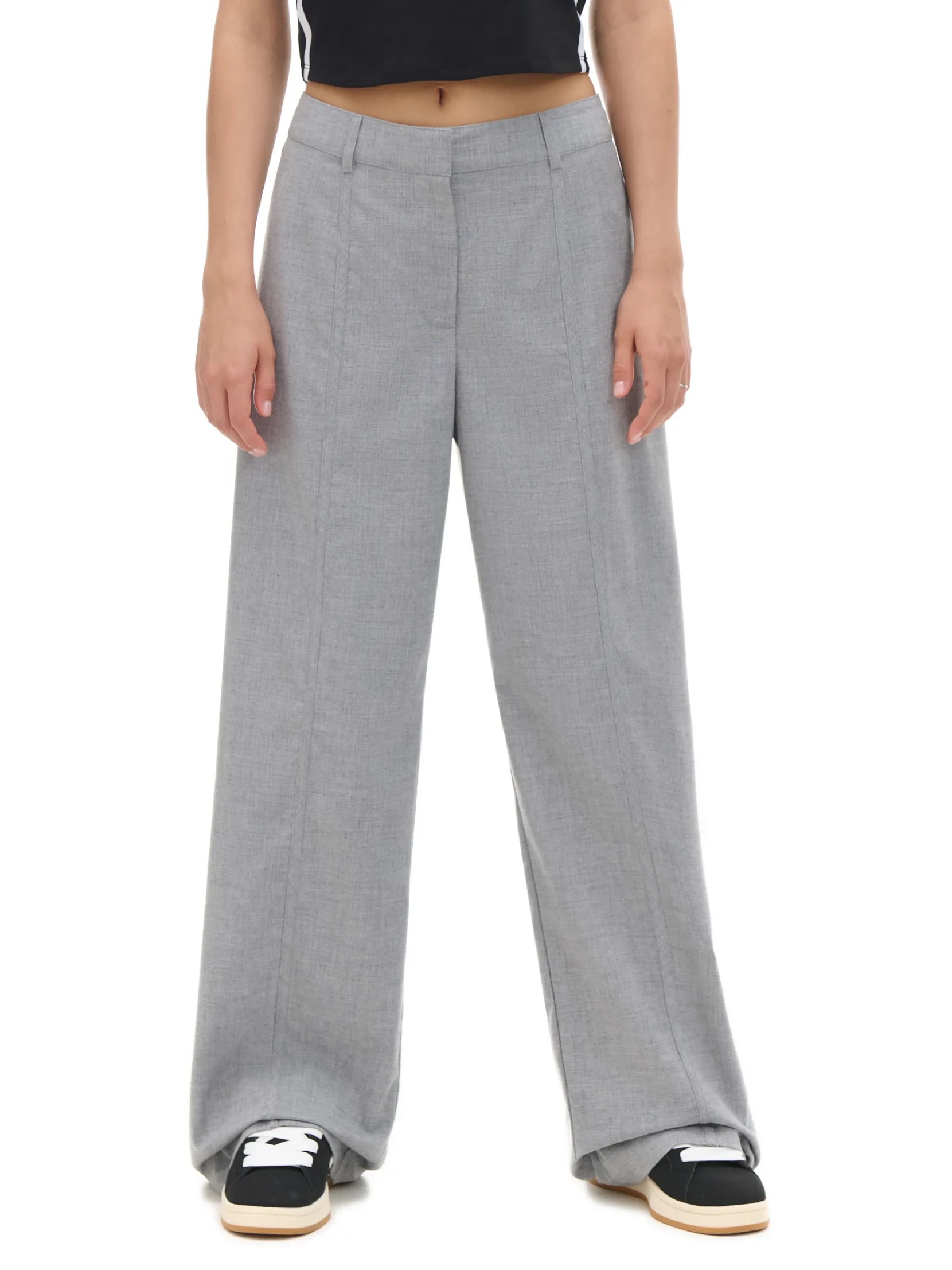 Discount Szare spodnie tailoring Spodnie