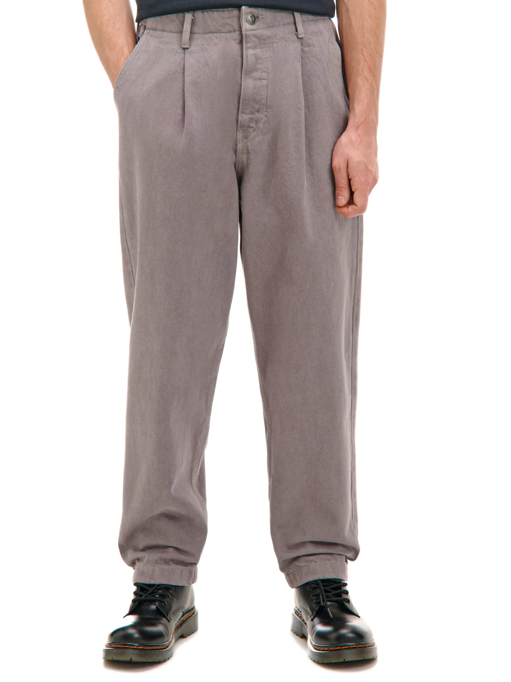 Online Szare szerokie chinosy Baggy|Spodnie