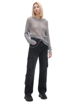 Clearance siatkowy sweter Swetry