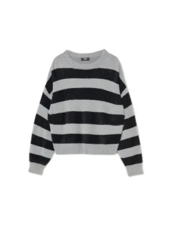 Fashion sweter w czarne paski Swetry