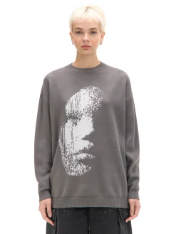 Clearance sweter z artystycznym nadrukiem Swetry