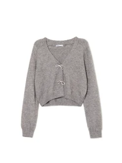 Sale sweter z ozdobnymi kokardami Swetry
