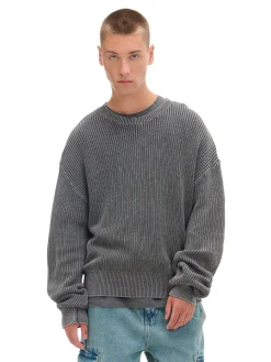 Clearance sweter z prążkowanej dzianiny Swetry