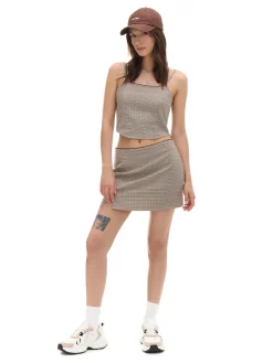 Fashion Top ze wzorem w kratę Koszulki, Topy|Sety