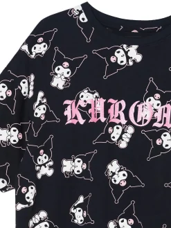 Best T-shirt oversize z nadrukiem Kuromi Koszulki, Topy