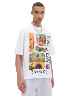 Outlet T-shirt oversize z nadrukiem Koszulki