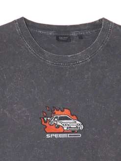Sale T-shirt z efektem acid wash Koszulki