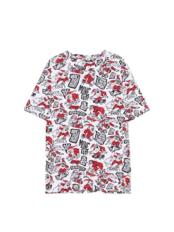 Outlet T-shirt z mikołajowymi skaterami Ubrania Świąteczne|Koszulki