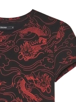 Sale T-shirt z motywem smoków all over Koszulki, Topy