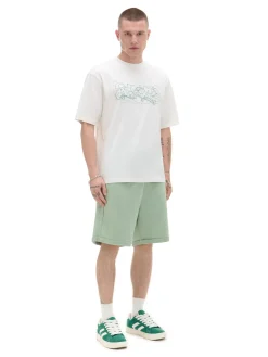Outlet T-shirt z zielonym nadrukiem Koszulki
