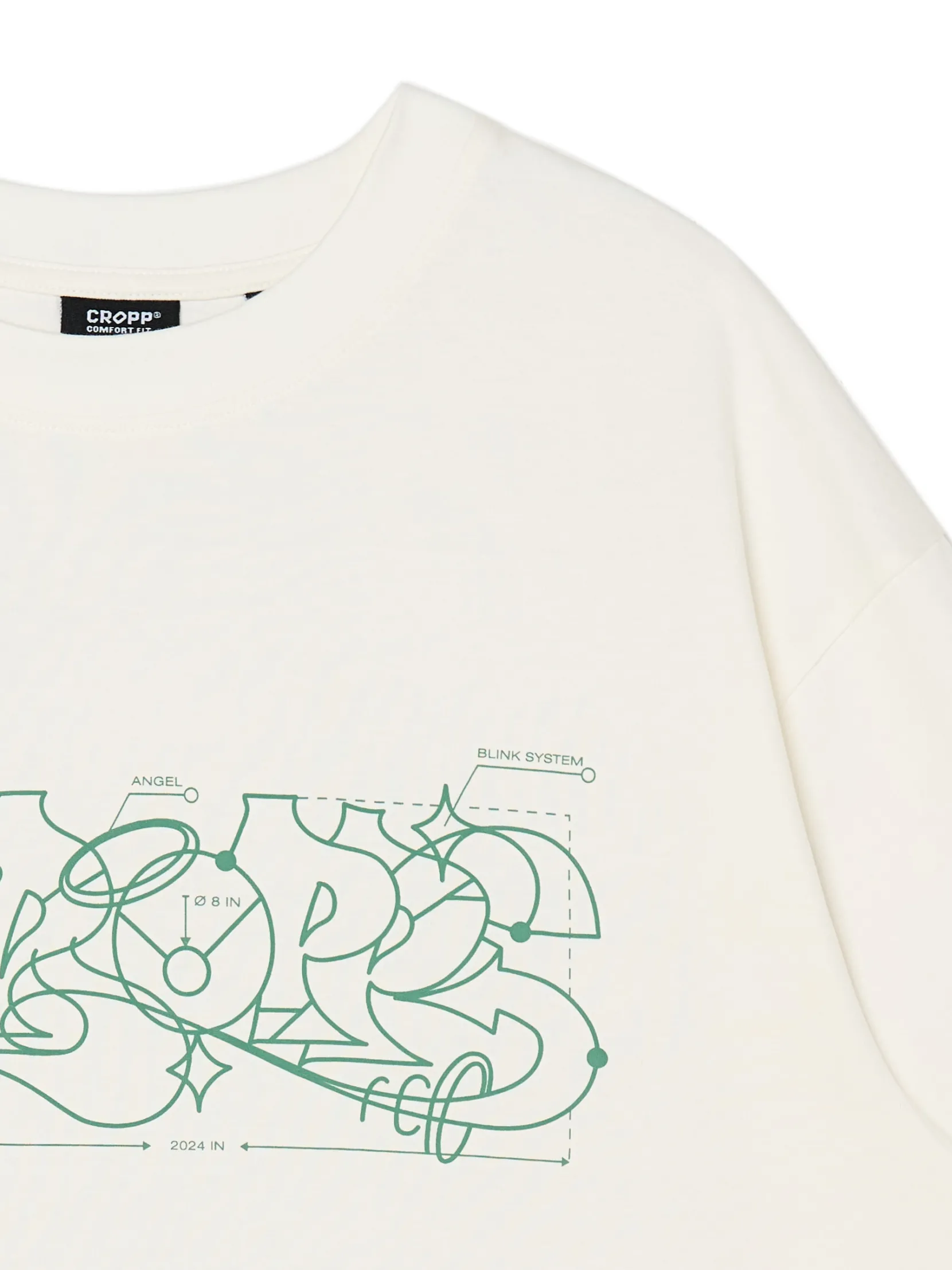 Outlet T-shirt z zielonym nadrukiem Koszulki