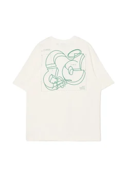 Outlet T-shirt z zielonym nadrukiem Koszulki
