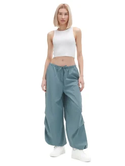 Clearance Turkusowe spodnie wide leg Spodnie