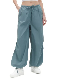 Clearance Turkusowe spodnie wide leg Spodnie