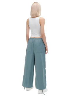 Clearance Turkusowe spodnie wide leg Spodnie