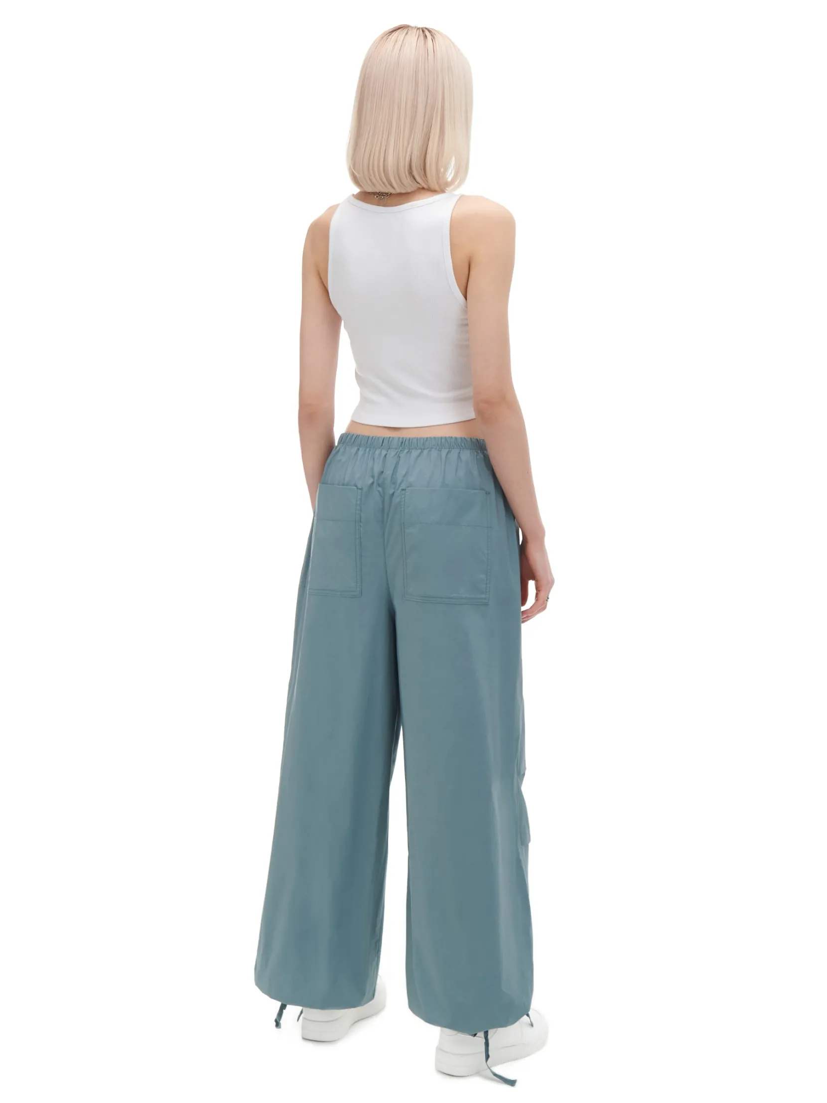 Clearance Turkusowe spodnie wide leg Spodnie