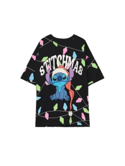 Fashion Świąteczny T-shirt Stitch Ubrania Świąteczne|Koszulki, Topy