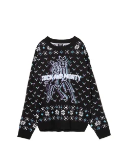 Clearance Świąteczny sweter Rick and Morty Ubrania Świąteczne|Swetry