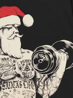 Hot Świąteczny T-shirt z Mikołajem Ubrania Świąteczne|Koszulki