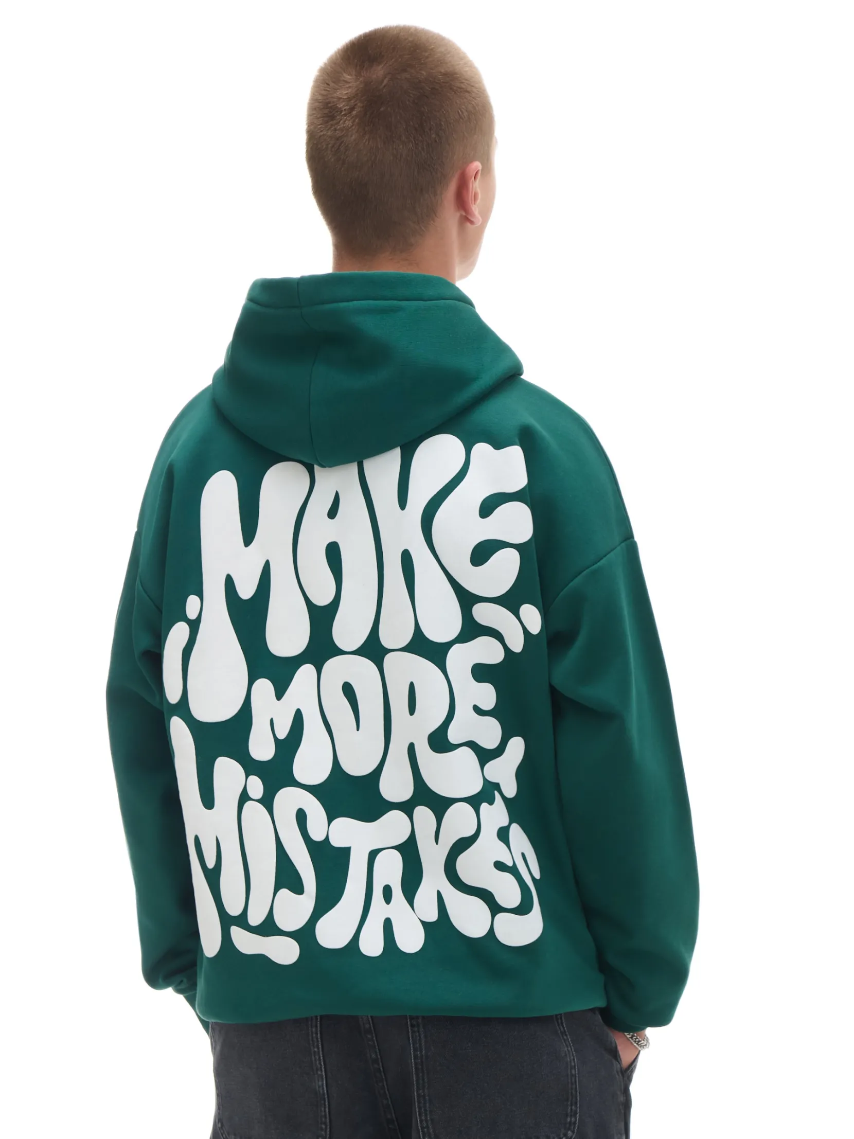 New Zielona bluza hoodie z nadrukiem Bluzy