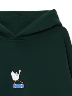Fashion Zielona bluza z gęsią na deskorolce Bluzy
