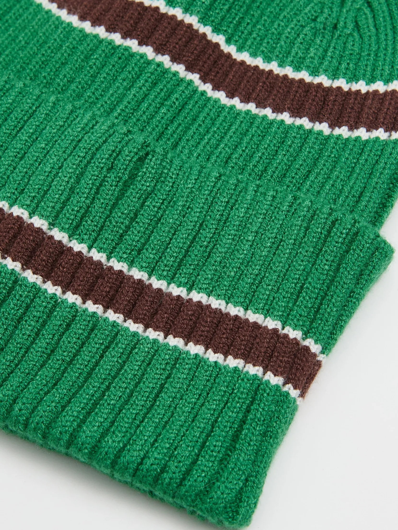 Clearance Zielona czapka beanie w paski Czapki