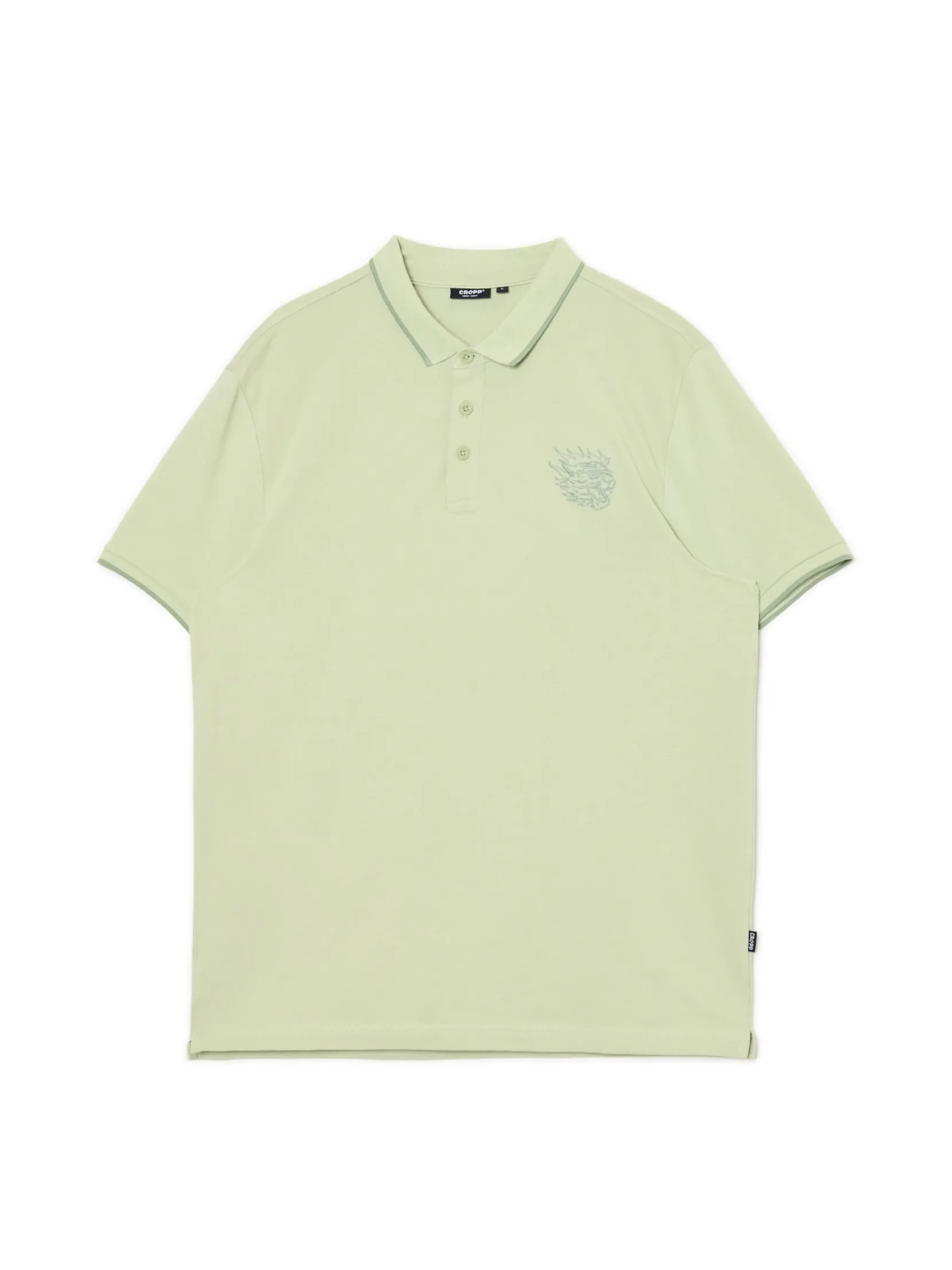 Discount Zielona koszulka polo z haftem Koszulki