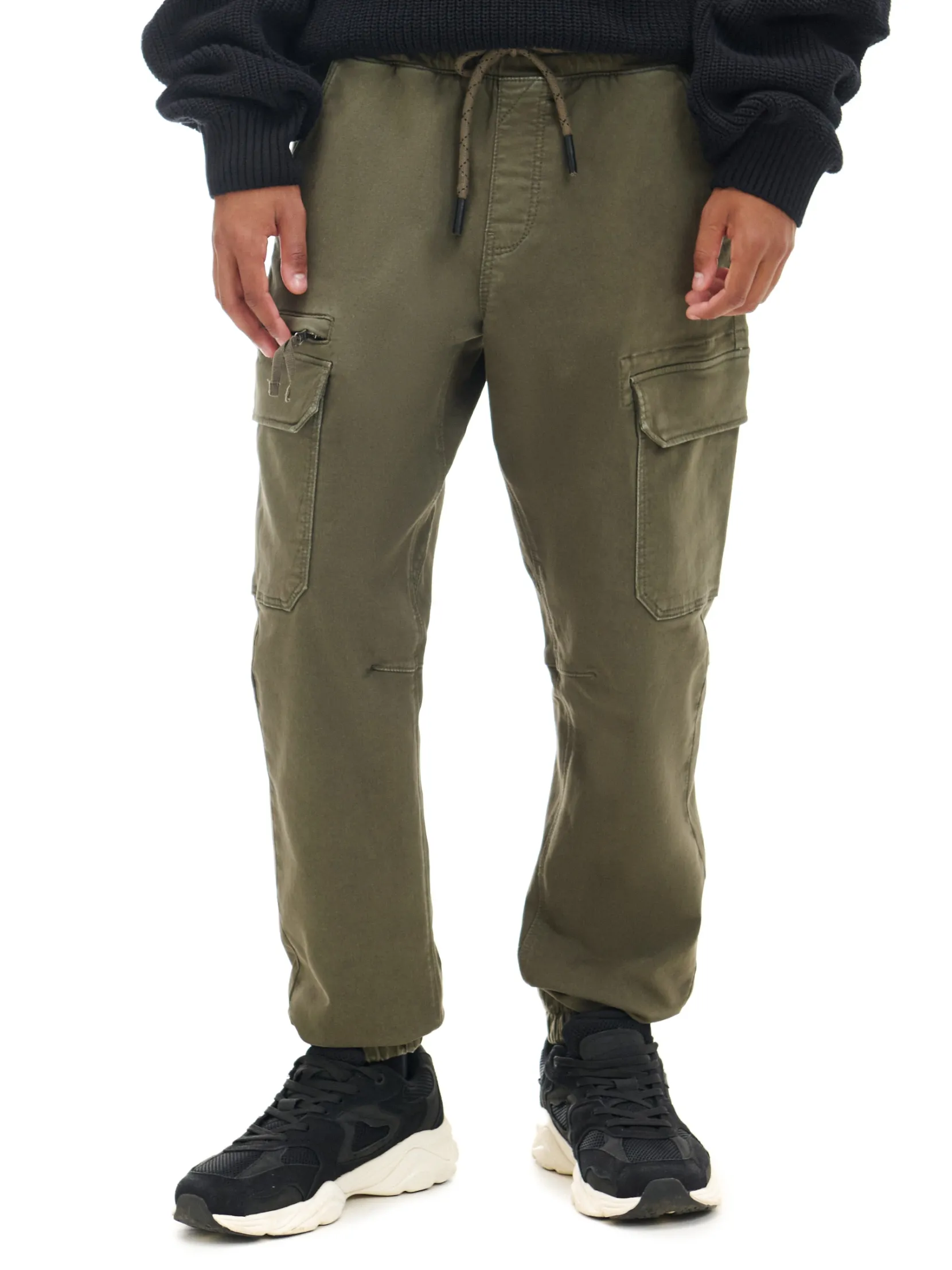 Outlet Zielone joggery cargo Spodnie
