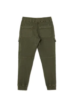 Outlet Zielone joggery cargo Spodnie