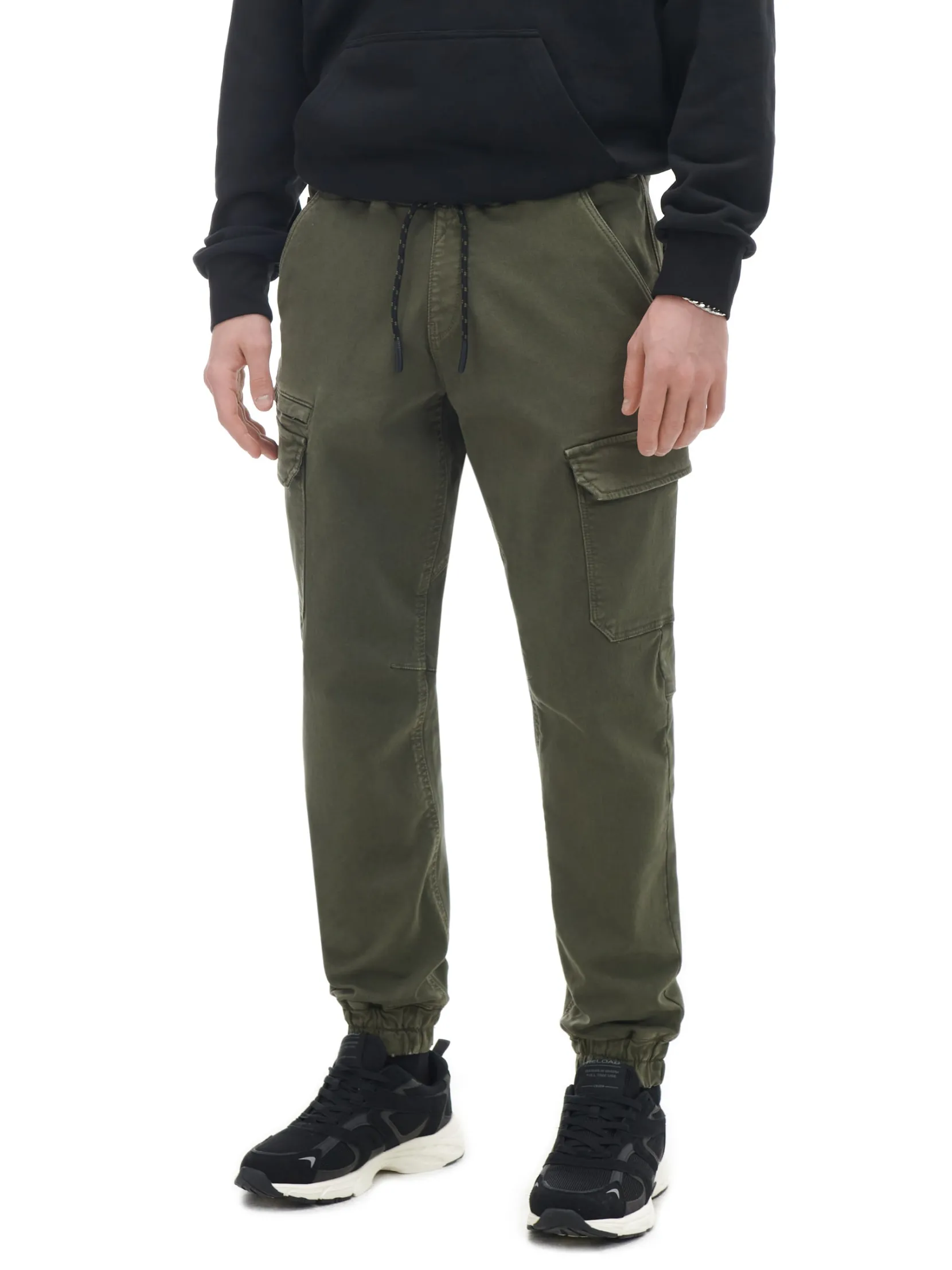 Outlet Zielone joggery cargo Spodnie