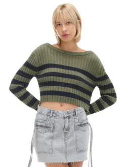 Clearance sweter w czarne paski Swetry